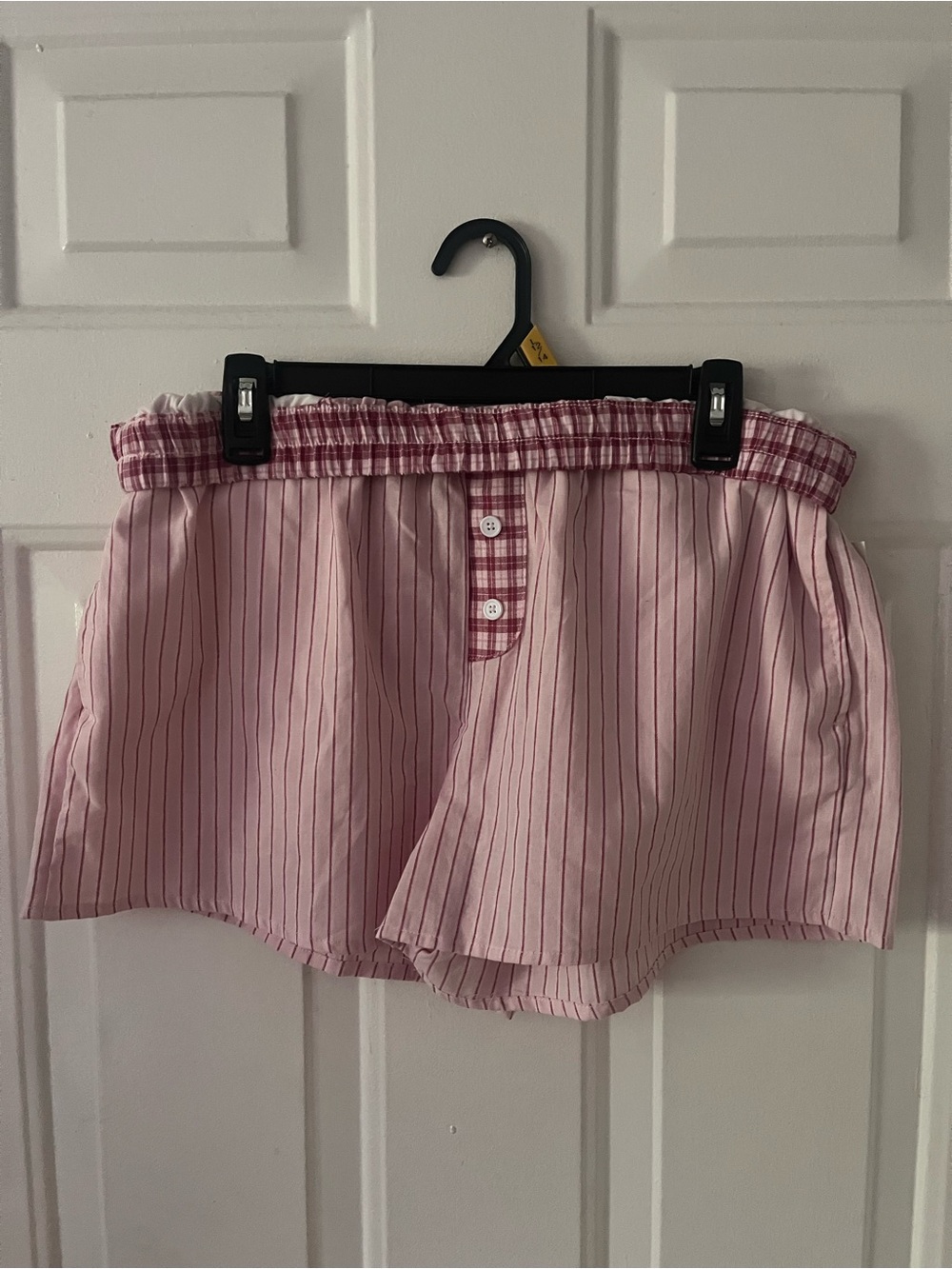 Pink Striped Women's Elastic-Waist Shorts